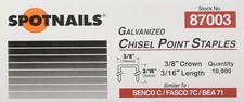 Spot Nails 87003 3/8-Inch Crown Staples, 3/16-Inch, 10000-Piece