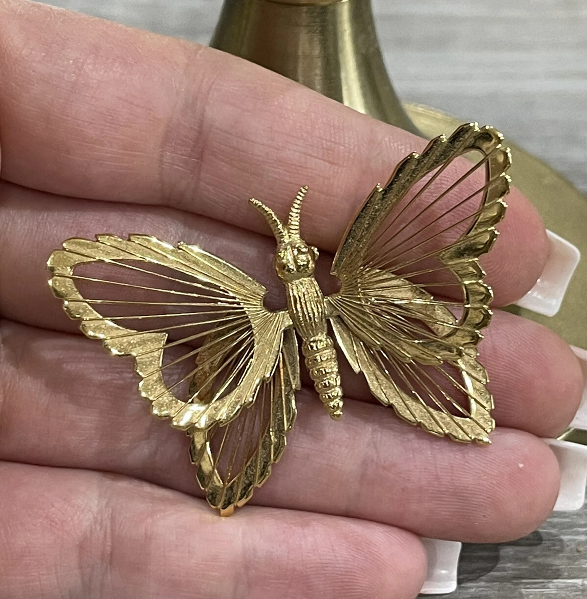 Monet Butterfly Pin Vintage Monet Butterfly Jewelry Signed 