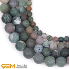 Multicolor India Agate Natural Gemstones Frosted Matt Round Jewelry Making Beads