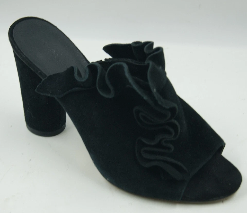 Rebecca Minkoff Jaxon Sandals Women's 6 Black Suede Block Heel Slip-On Sandals - Image 2 of 4