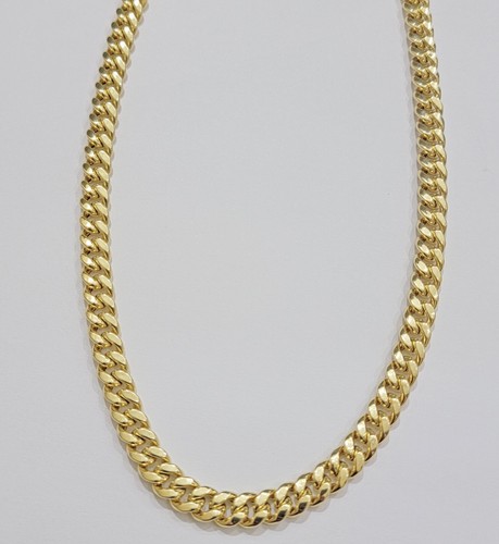 14k Yellow Gold Chain 18 Inch 8mm Miami Cuban Link Men Women Necklace REAL 14KT - Picture 6 of 8