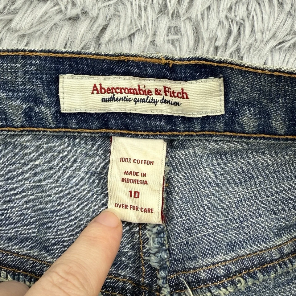 Falda Abercrombie Fitch Para Mujer 10 Vaqueros De Colección Y2K Botón a Presión Preppy Foto 2 de 4