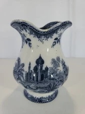 Antique Blue Transferware Staffordshire Tooth Brush Holder Nankin