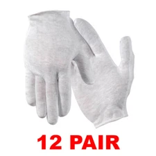 White Industrial Lightweight Work Gloves Y6701L - 100% Cotton (Size: Large)