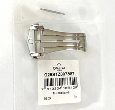 ORIGINAL OMEGA 16mm BRUSHED STEEL DEPLOYMENT WATCH BUCKLE CLASP # STZ007387