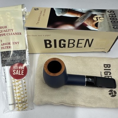 Big Ben Nautic 601 Matte Blue Bent Apple Smooth Briar Tobacco Pipe - New