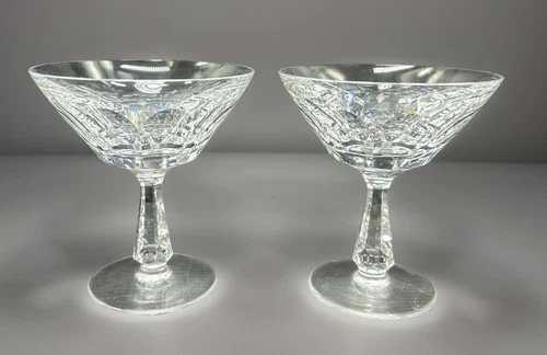 2 Waterford Vintage Crystal Glencree Champagne Sherbet Coupe Martini Glasses