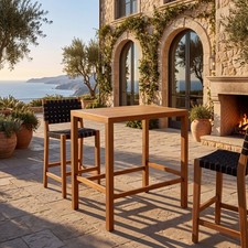Acacia Wood Outdoor Dining Table 41.14H Teak ...