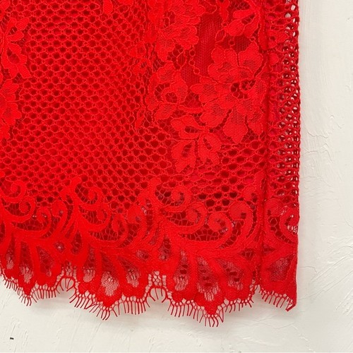 For Love & Lemons Minirock rot Spitze Damen S Girly Coquette romantisch Stretch - Bild 5 von 6