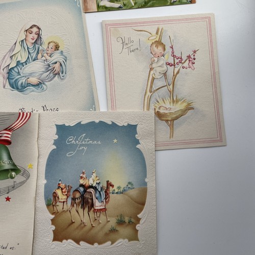 Vintage Christmas Cards and Holder Christian Lot 23 Crafting Signed Mid Century - Picture 10 of 16