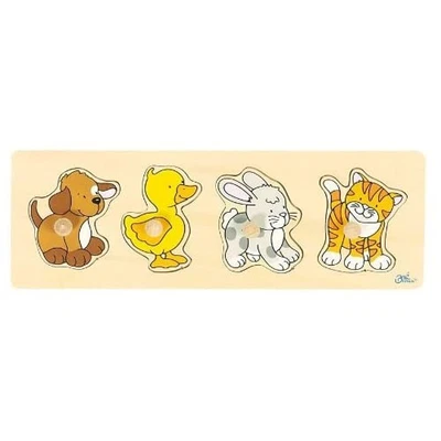 Goki 57866, Puzzles de Madera, Multicolor, 4 Piezas, Animales - Imagen 1 de 4