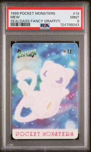 1999 POCKET MONSTERS SEALDASS FANCY GRAFFITI #13 MEW PSA 9