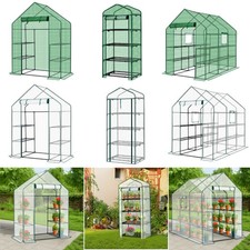 Large Walk In Greenhouse PVC / PE Cover Garden Grow Green House with 4-8 Shelves