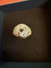 Vintage, alter Silberring mit seltenem Achats...