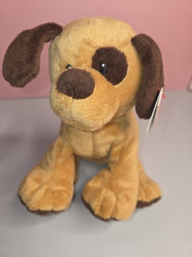 TY Pluffies Barkers Puppy Dog Plush Stuffed Brown Tan 2017 Barker Sewn Eyes - Picture 3 of 8