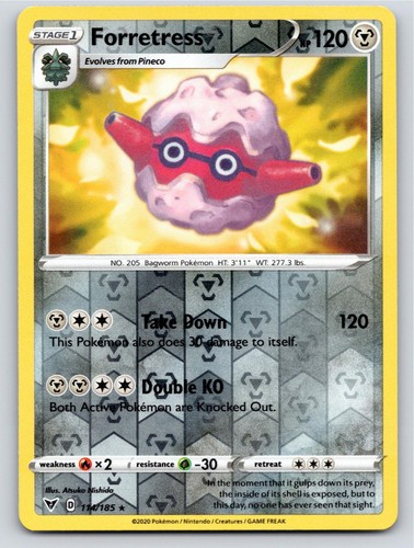 2020 POKEMON FORRETRESS VIVID VOLTAGE 114/185 REVERSE HOLO R NM A69317 FREE S&H