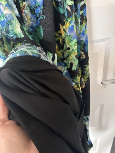Adrianna Papell Black Tropical Printed Maxi Dress Size 10 - Picture 7 of 8