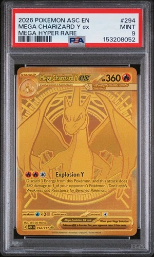 2026 POKEMON ASC EN-ASCENDED HEROES MEGA HYPER RARE MEGA CHARIZARD Y EX PSA 9