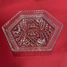 Anchor Hocking Wexford Diamond Pressed Glass Hexagonal Shaped Dish 1960's