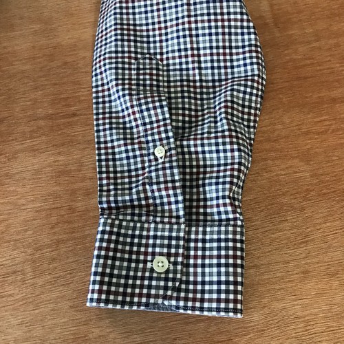 Ermenegildo Zegna Shirt Men XL Black White Plaid Button Up Long Sleeve Collared - Picture 10 of 13