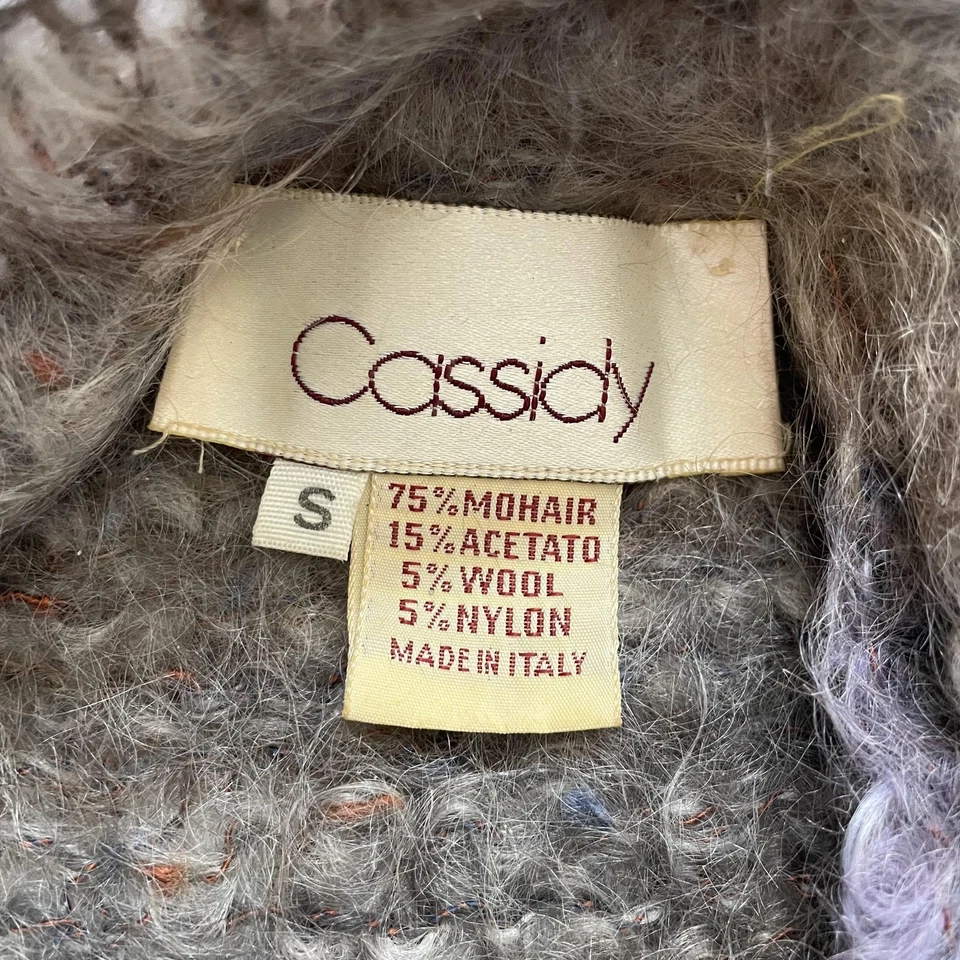 Vintage Cassidy Mohair Turtleneck Sweater Vest Womens Small Wool Made Italy 80s - Image 2 of 4