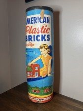Vintage American Plastic Bricks by Elgo in Original Canister