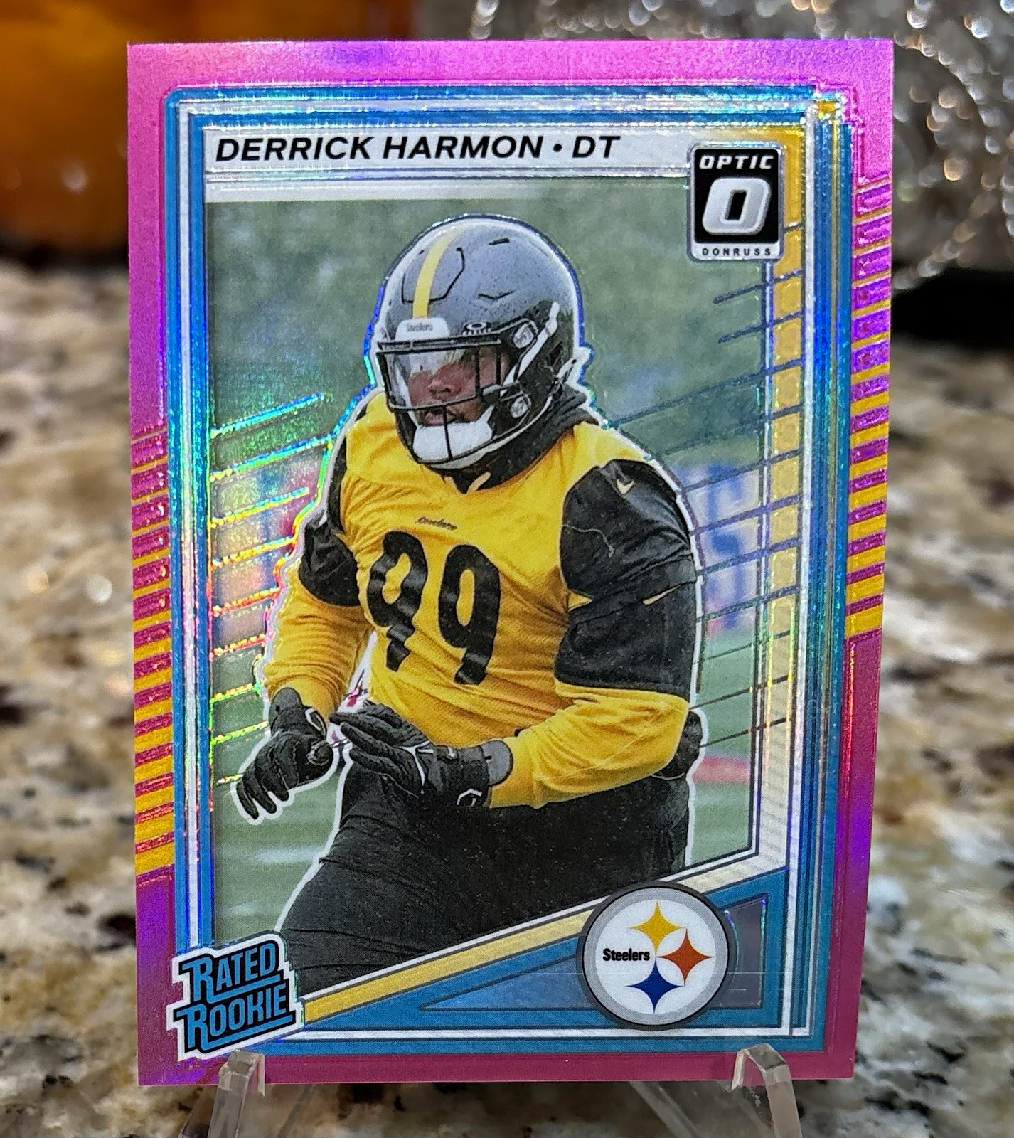 Panini 2025 Donruss Optic Preview Pink Prizm Derrick Harmon RC #391