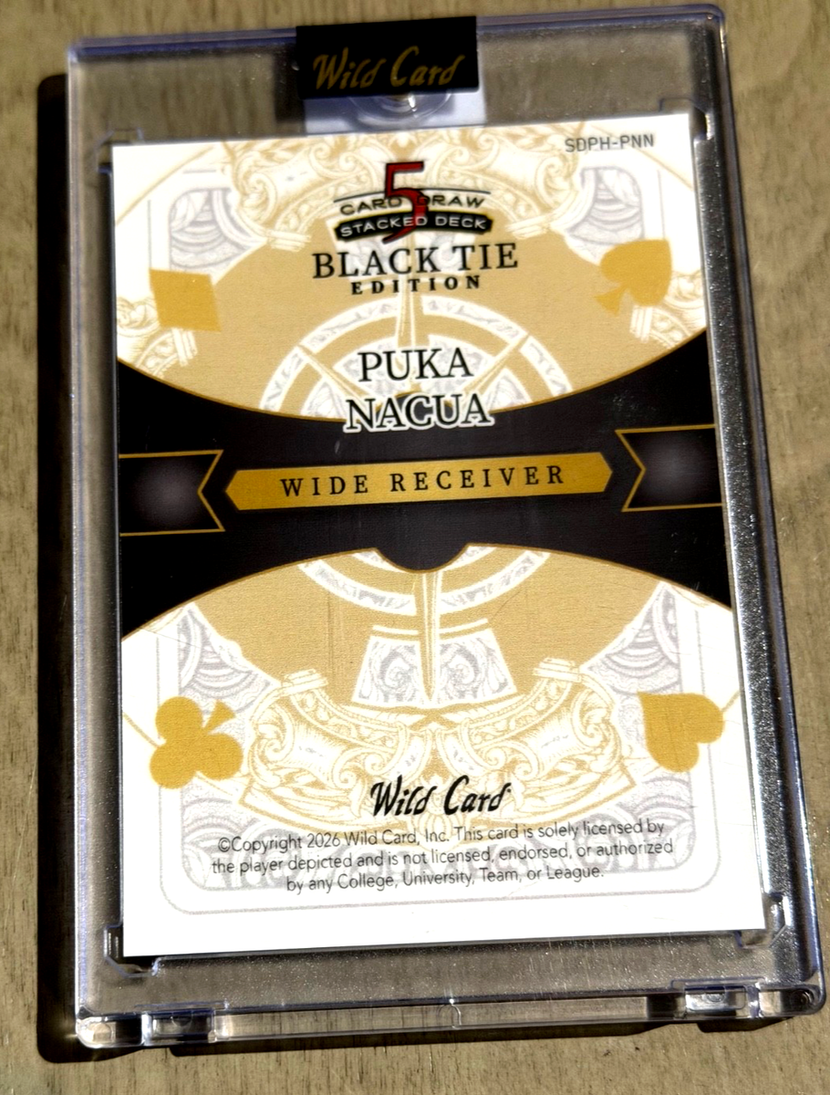 2026 Puka Nacua King of Hearts #1/3 Black Tie Edition Wild Card
