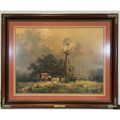 DALHART WINDBERG ''A Refreshing Pause'' 1982 Signed Lithograph Framed Texas Art