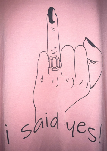 EUC Women's BRIDE Pullover Crew Neck L/S Sweatshirt I SAID YES Pink Soft Cozy L - Picture 4 of 6