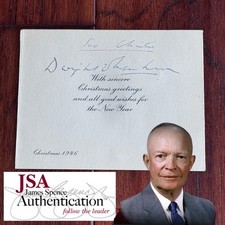 DWIGHT D. EISENHOWER * PSA * Autograph CHRISTMAS CARD Signed * 1946