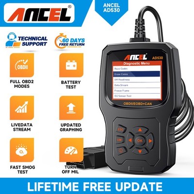 ANCEL AD530 Car OBD2 Scanner Code Reader Automotive Battery Tester Engine Check
