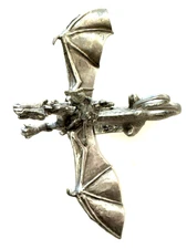 Rawcliffe Pewter Dragon with Rider Figurine. Please see all Pics for Detail