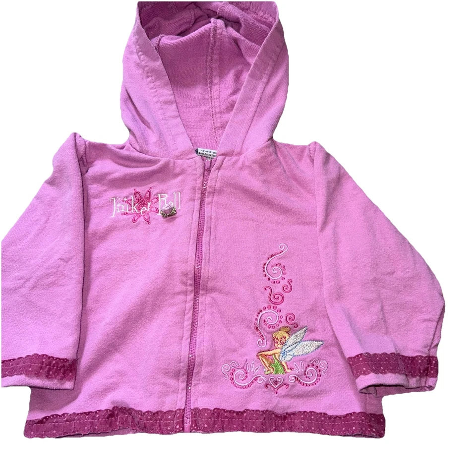 Campanilla Tinker vintage Y2K bordada cremallera niños talla 18 meses clásicos de Disney  Foto 3 de 4