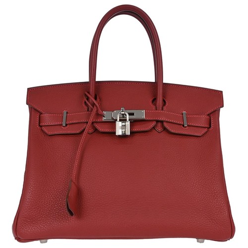 Hermes Birkin Red Togo With Palladium Hardware Red Leather Handbag
