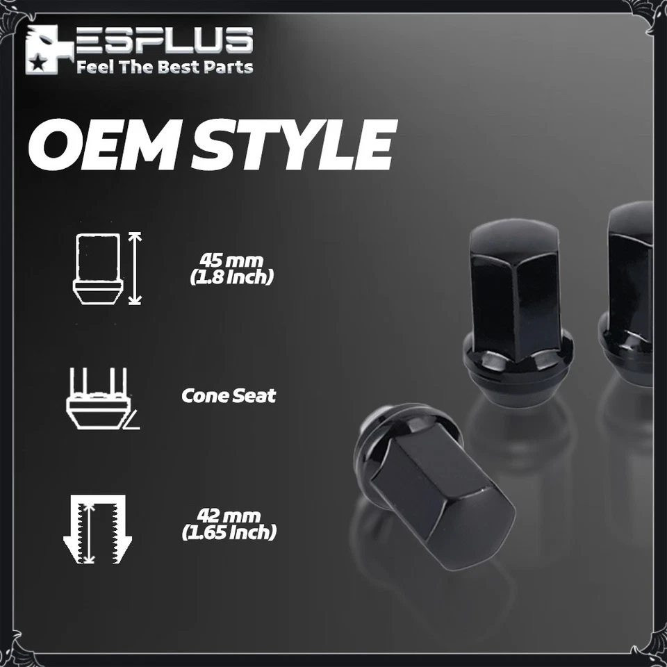 [32] Tuerca negra 14x1,5 OEM Fit Stock GMC Sierra2500 Sierra3500 Yukon XL 2500 Foto 3 de 4