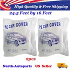 2PACK Clear Plastic Disposable Car Cover for SUV Sedan Mini Van