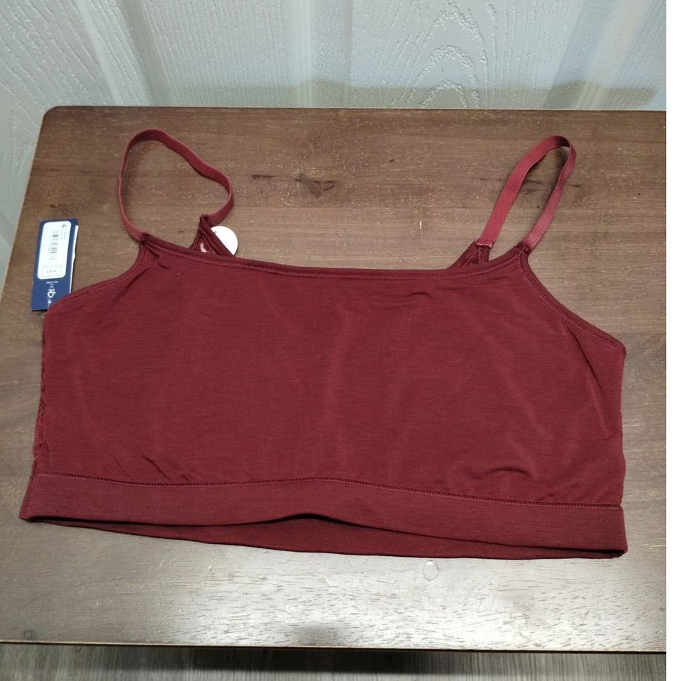 Bralette reversible Gap Body nuevo con etiquetas para mujer talla mediana cabernet encaje respiración suave Foto 3 de 4