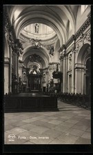 Postcard of Fulda, interior of the cathedral with altar