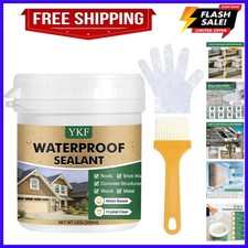 Transparent Waterproof Sealant 12 Oz, Clear Water-Based Invisible Leak Repair...