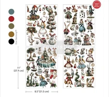 Redesign With Prima "Whimsical Holiday Dreams" Middy Decor Transfer, Christmas 