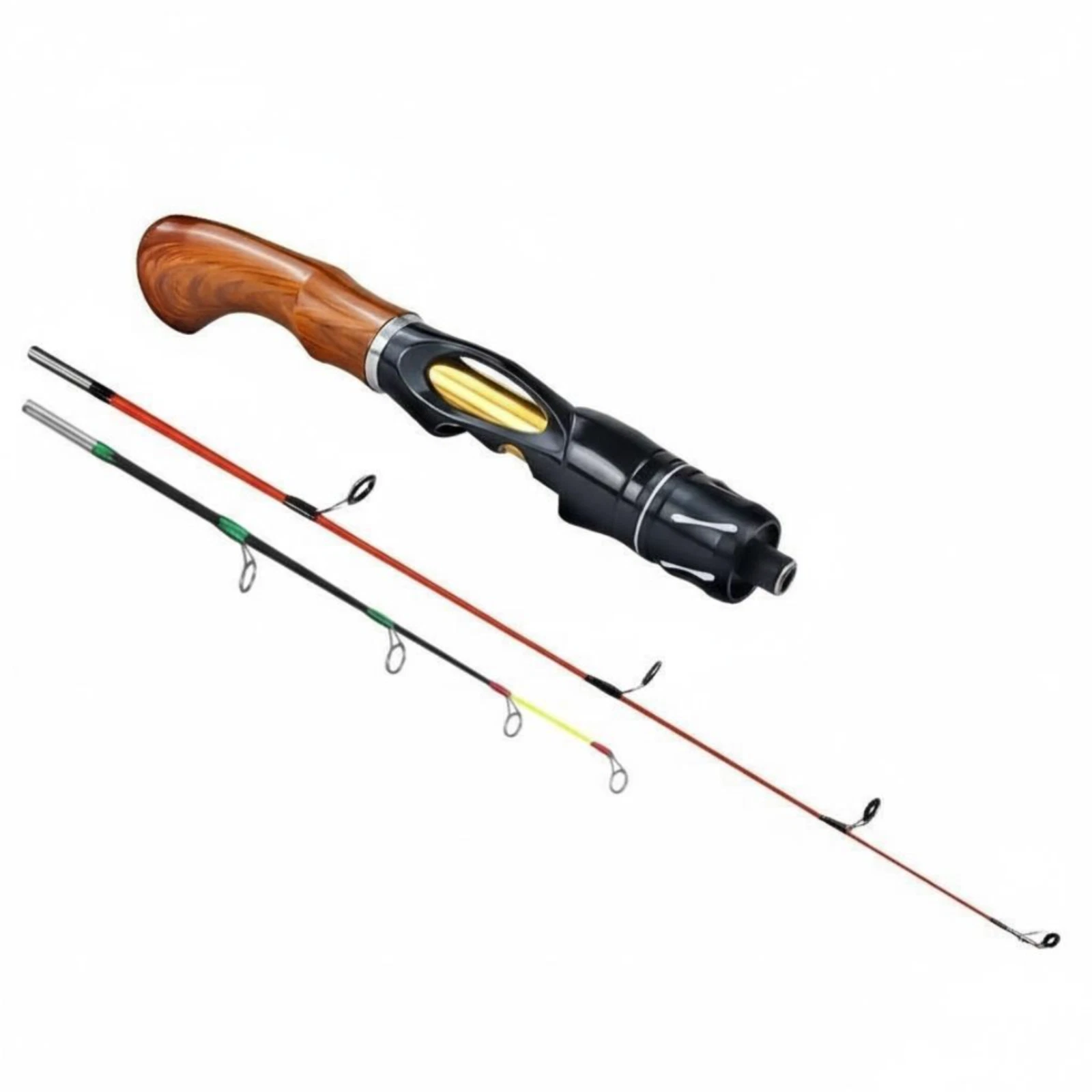 Ice Fishing Rod, Fiberglass, Double Tip, Portable, Winter