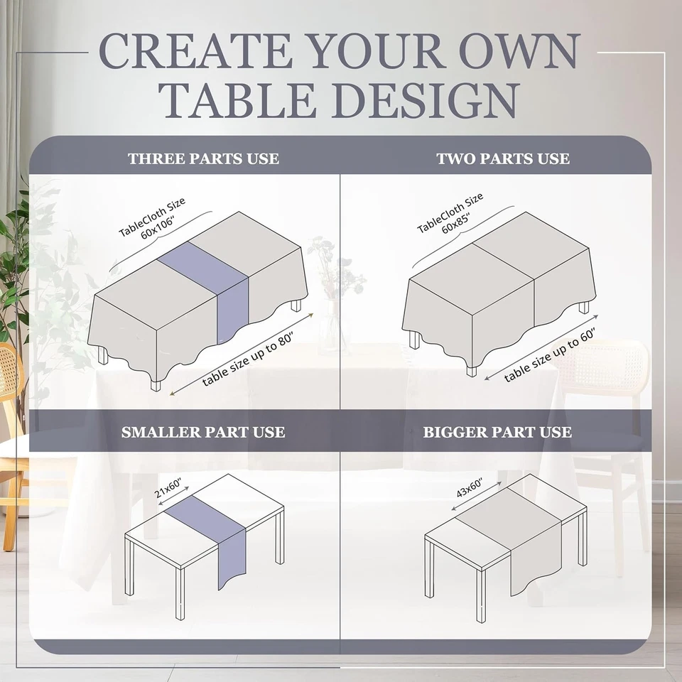 Table Cloth Rectangle - 100% Linen 60x106, Milky Coffee & Plum - Image 2 of 4