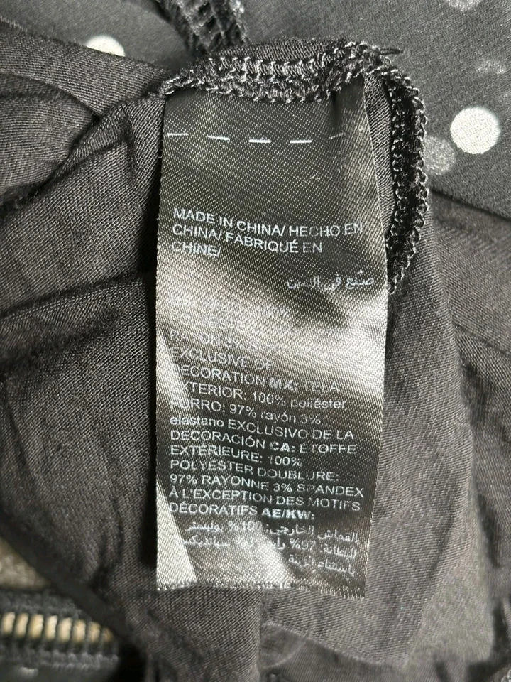 Vestido midi envolvente White House Black Market para mujer talla 8 blanco y negro a lunares Foto 4 de 4