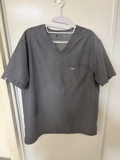 FIGS Scrubs Top Mens Medium Leon 3 Pocket Technical Collection Gray