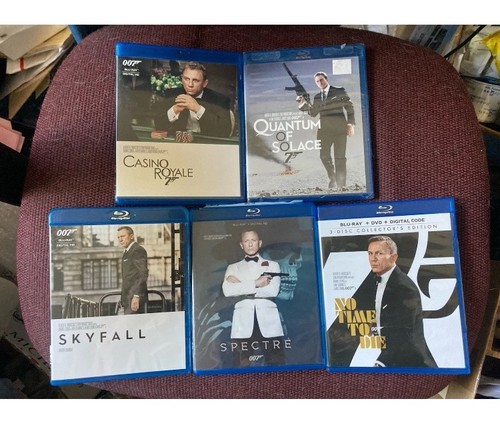 James Bond 007, Daniel Craig, Spectre, No Time To Die Blu-ray Sammlung 5 Filme