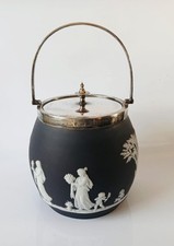 Wedgwood Jasperware Black Biscuit Barrel
