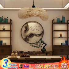 Bamboo Wicker Rattan Shade Pendant Light Fixture Art Asian Hanging Ceiling Lamp
