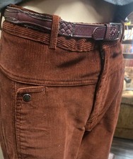 80s Vintage Liz Claiborne Rust Red Corduroy Pants Tapered Leg, With Belt