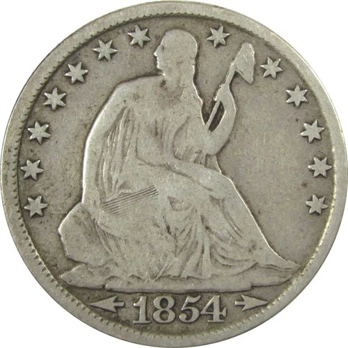 1854 O Seated Liberty Silver Half Dollar VG Very Good SKU:I25196